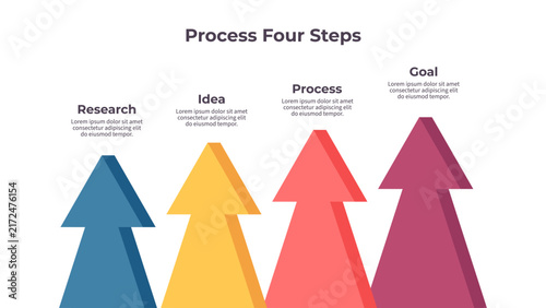Business infographic template. Process chart with four options, steps. Vector chart.