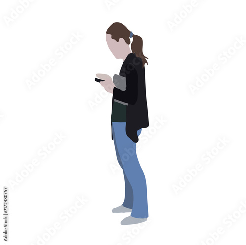 2D image for use as an entourage. Vector flat city infographics Flat design silhouette isolated on white background. Ideal for concepts of travel, lifestyle, commuting, or everyday activity.