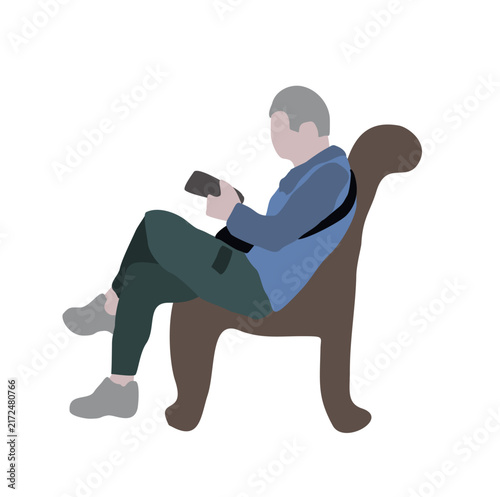 2D image for use as an entourage. Vector flat city infographics Flat design silhouette isolated on white background. Ideal for concepts of travel, lifestyle, commuting, or everyday activity.