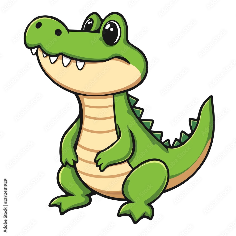 Naklejka premium green crocodile 