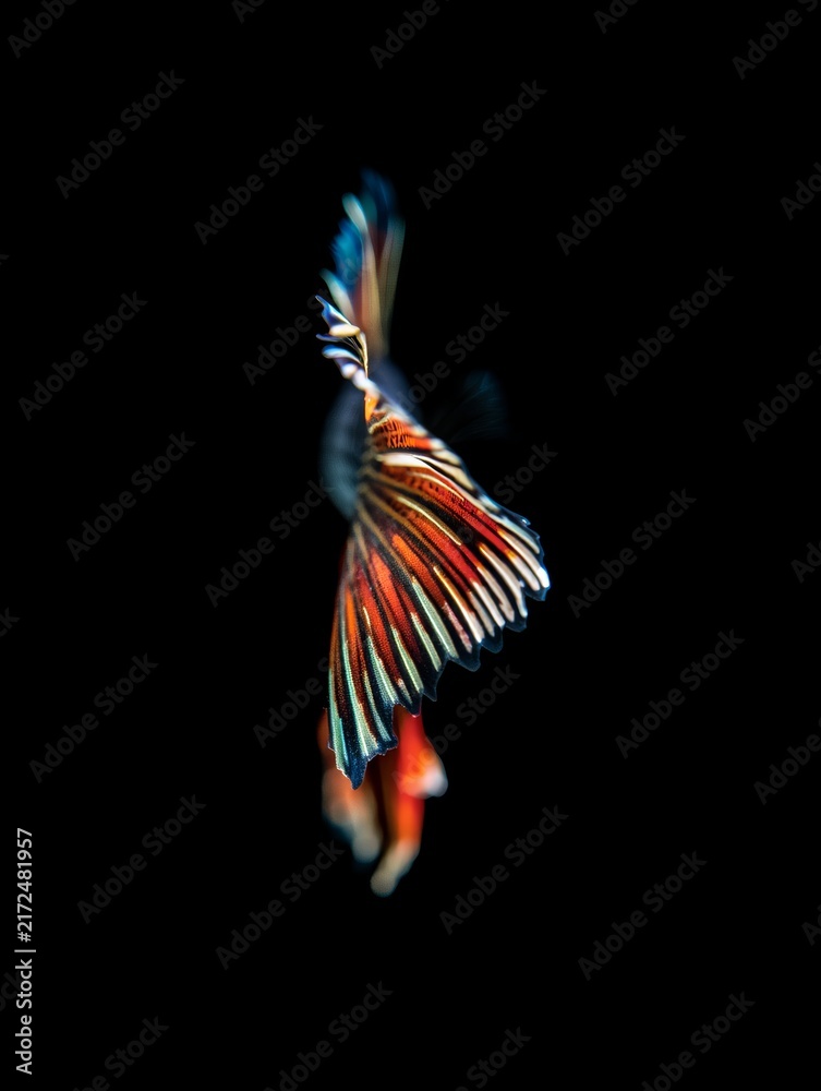Obraz premium Close-up of a Betta Fish Fin
