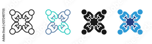 Team Network icon set multiple style collection