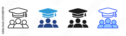 Student Group icon set multiple style collection