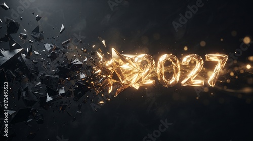 Obraz na płótnie 2027 new year animated image distorted