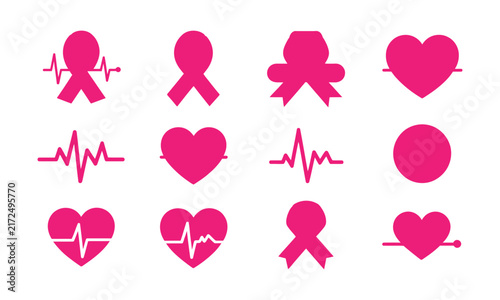 Pink breast cancer awareness pulse... de