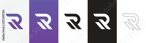 Modern Letter R Logo Design – Minimalist R Monogram Logo, Elegant Alphabet Initial Icon