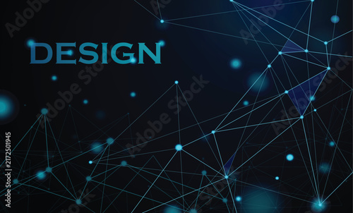 Abstract network structure glowing with blue light against dark background symbolizing connectivity and technology