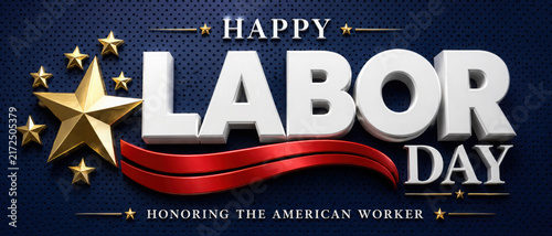 USA happy Labor day text design advertising banner template