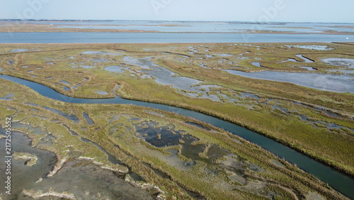Aerial View of Lio Piccolo Marshlands in the Venice Lagoon