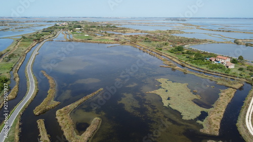 Aerial View of Lio Piccolo Marshlands in the Venice Lagoon