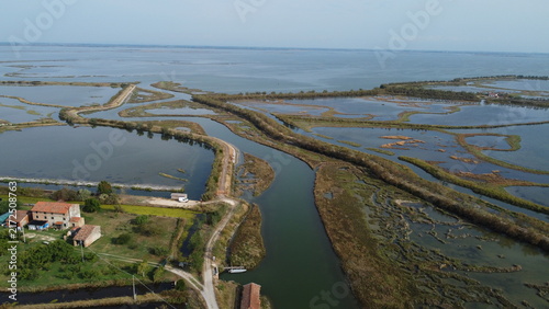 Aerial View of Lio Piccolo Marshlands in the Venice Lagoon