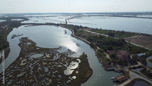 Aerial View of Lio Piccolo Marshlands in the Venice Lagoon