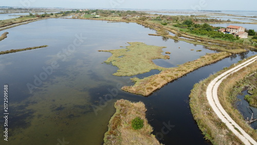Aerial View of Lio Piccolo Marshlands in the Venice Lagoon