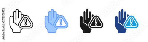 Threat Warning icon set multiple style collection