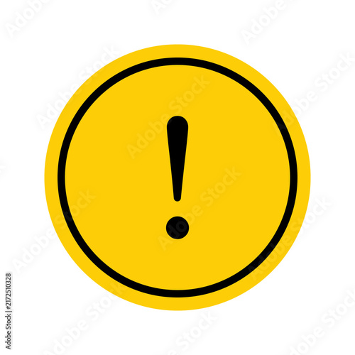 Yellow warning sign icon with a black exclamation mark symbol