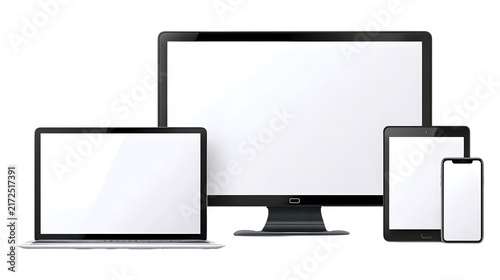 Realistic set of Vector Mockup Digital isolated on a white background