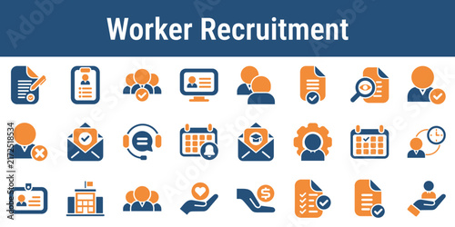 Icons for recruiting screening onboarding and scheduling poll workers for election day. Useful for civic campaigns election websites staffing tools and volunteer outreach graphics