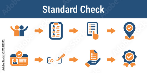 Steps for greeting locating verifying and issuing the correct ballot to a voter. Useful for poll worker training check in software and precinct procedure graphics