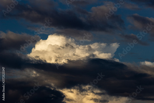 Photography beautiful big clouds in the sky at sunset