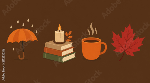 Cozy Autumn Elements Illustration