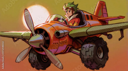Anime Style Futuristic Flying Car
