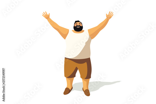 Body Positivity man vector flat minimalistic isolated illustration