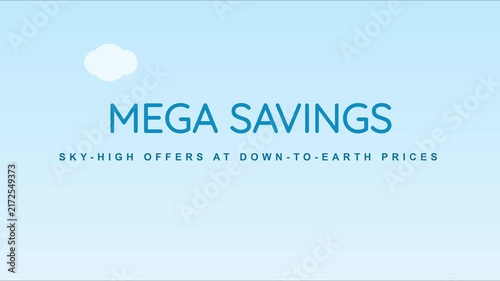 Mega savings: sky-high offers at down-to-earth prices promotional motion animation 4k