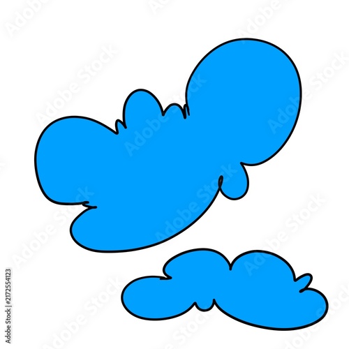 Blue Abstract Cloud Shape Decorative Illustration