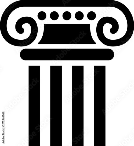 Ancient Ionic Greek Column Pillar Icon for Law and Architecture