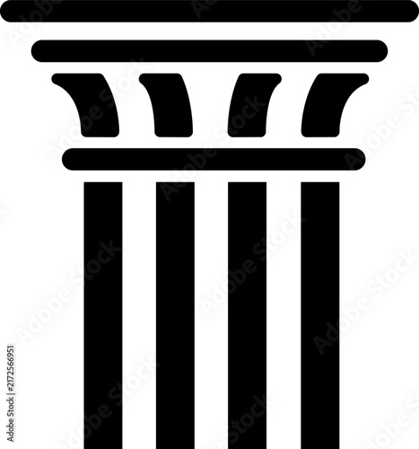 Classical Greek Column Capital Icon Ancient Architecture Pillar Symbol