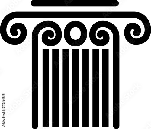 Ancient Greek Ionic Column Capital Icon Pillar Architecture Justice Law Logo Symbol