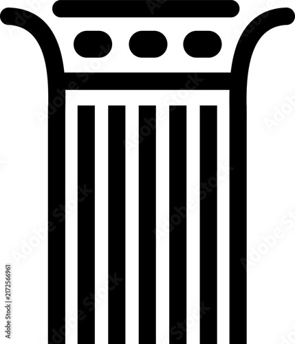 Minimalist Ancient Greek Architectural Column Pillar Icon