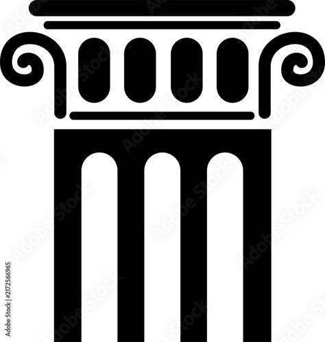 Ancient Greek Ionic Column Capital Architectural Icon
