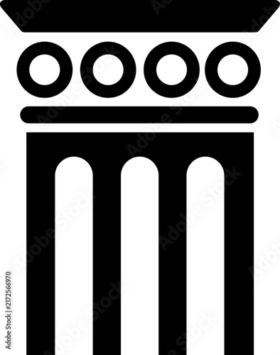 Classical Architectural Column Icon Greek Roman Pillar Symbol for Law and Justice