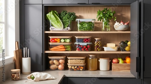 Household Food Preservation Storage with Fresh Vegetables