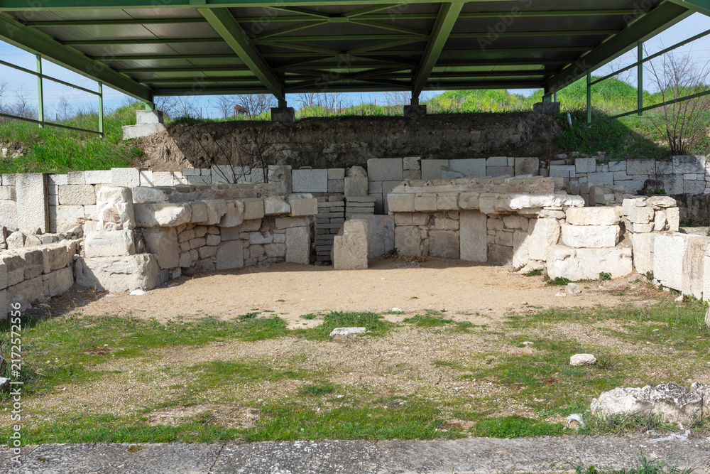 Naklejka premium Ruins of Ancient Macedonian capital Pella, Greece