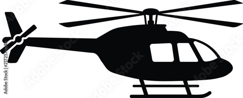 Helicopter silhouette icon vector illustration of aircraft transport
