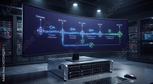 Obraz na płótnie Step by Step Secure Boot Protected by Trusted Hardware Cryptography