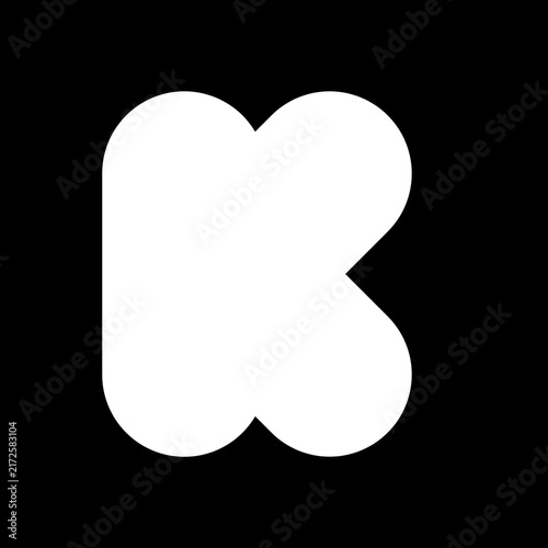 Minimalist Letter K Logo Design, Modern Rounded Typography Icon Element