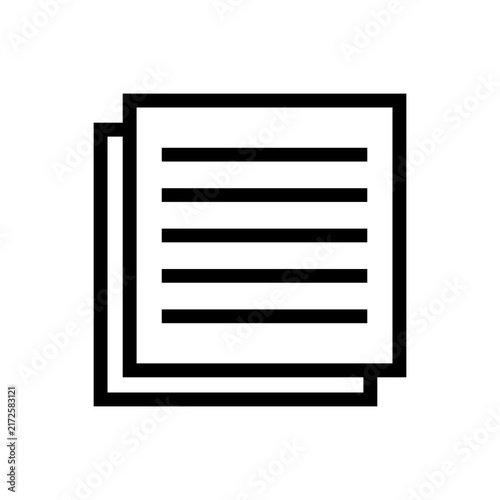Minimalist blank document icon with five horizontal lines for notepad, checklist, or text editor design