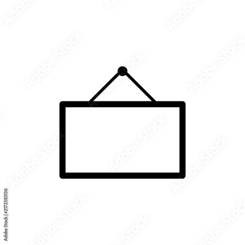Hanging rectangular sign icon for store or business information display