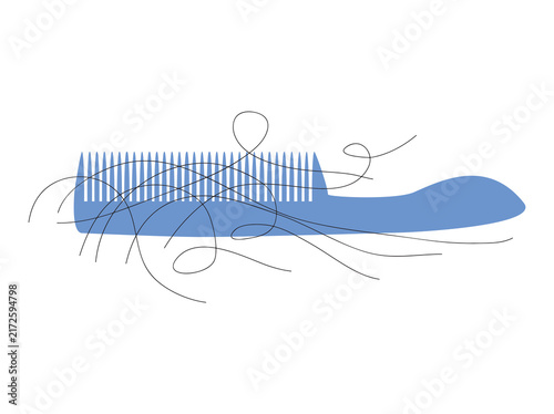 Hair Loss in Comb Illustration