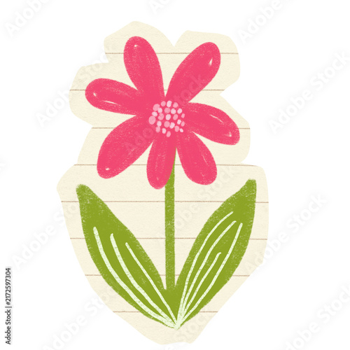 Handdrawn Crayon Flower Kids Style