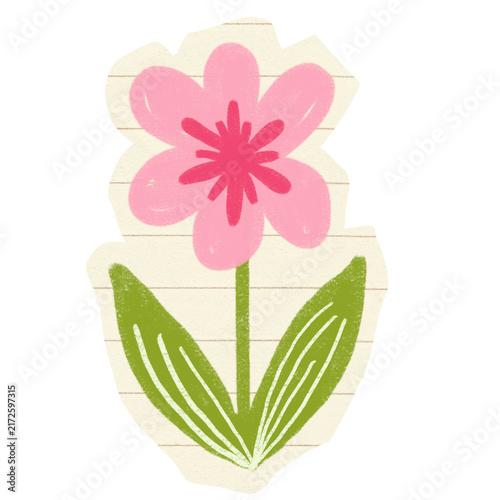 Handdrawn Crayon Flower Kids Style