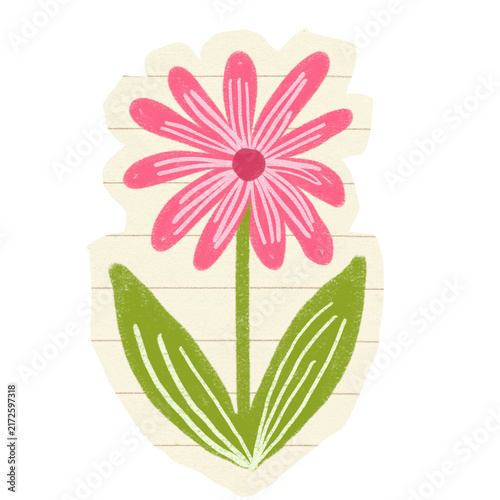 Handdrawn Crayon Flower Kids Style
