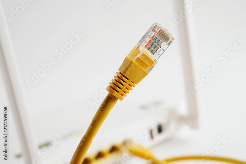 Ethernet cable for connect to wireless router link to internet service provider network.