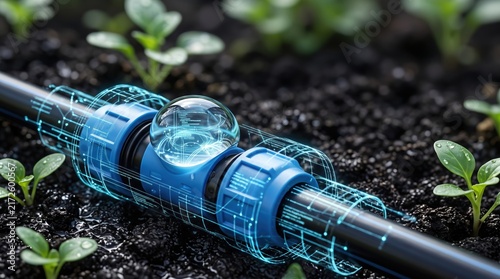 Smart irrigation system with digital technology enhancing crop growth