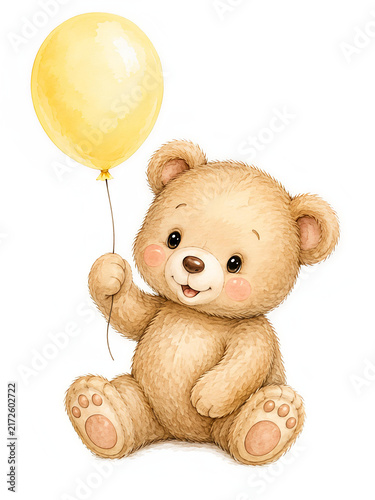 teddy bear with balloon