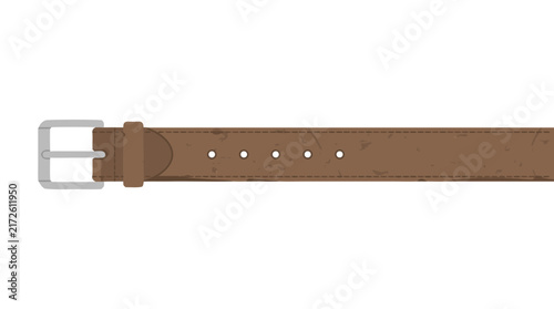 Brown Leather Belt with Buckle and Rivets for Casual or Formal Wear