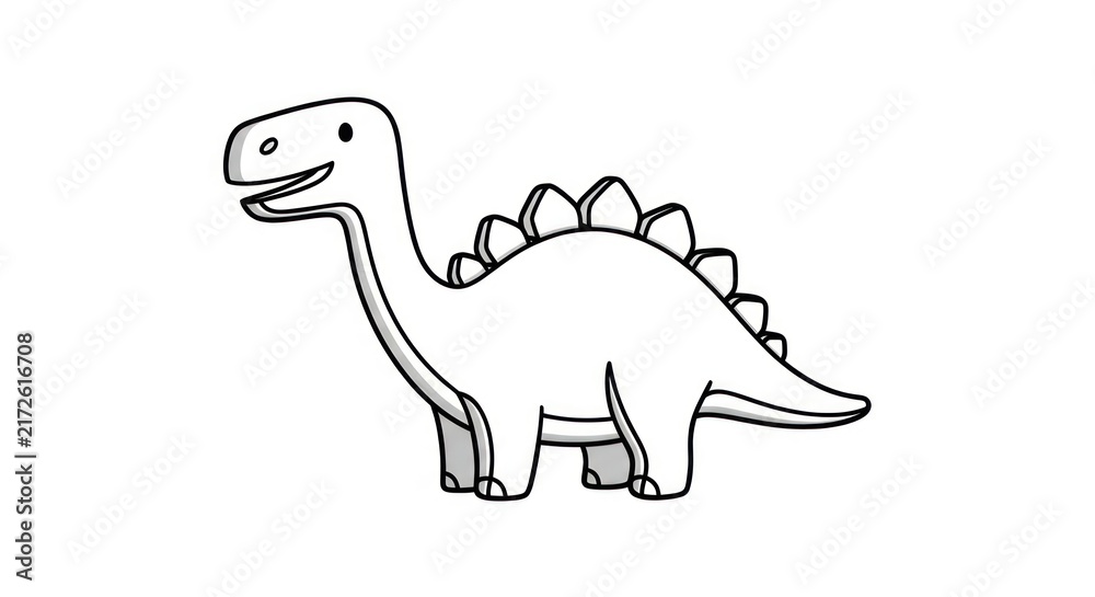 Fototapeta premium Smiling Stegosaurus Dinosaur Cartoon Character.